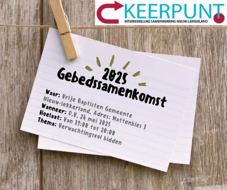 Uitnodiging Gebedssamenkomst Keerpunt 24-mei 2025